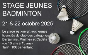 Stage jeunes Badminton - 21 et 22 octobre 2025